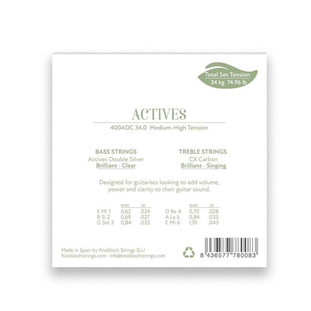 Knobloch Actives Carbon 400ADC MHT Classical Guitar String Set
